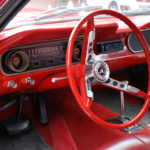 Dashboard with gauges and steering wheel