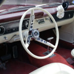 Cream dashboard and steering wheel