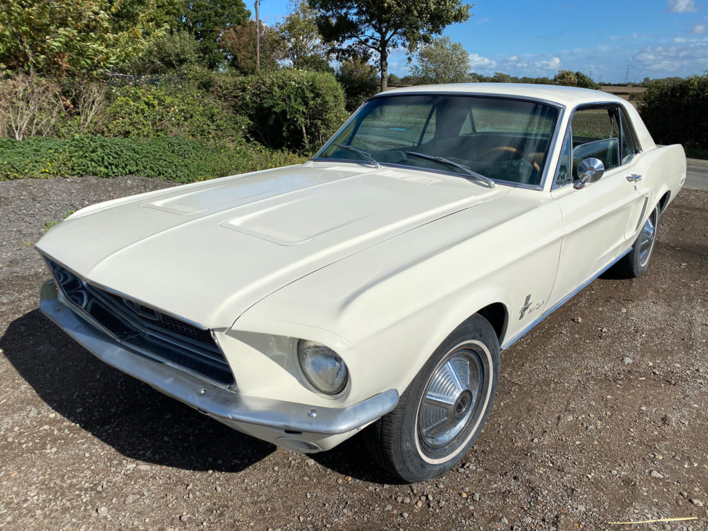 1968 V8 Ford Mustang Coupe Wimbledon White PROJECT - Oakwood Classics