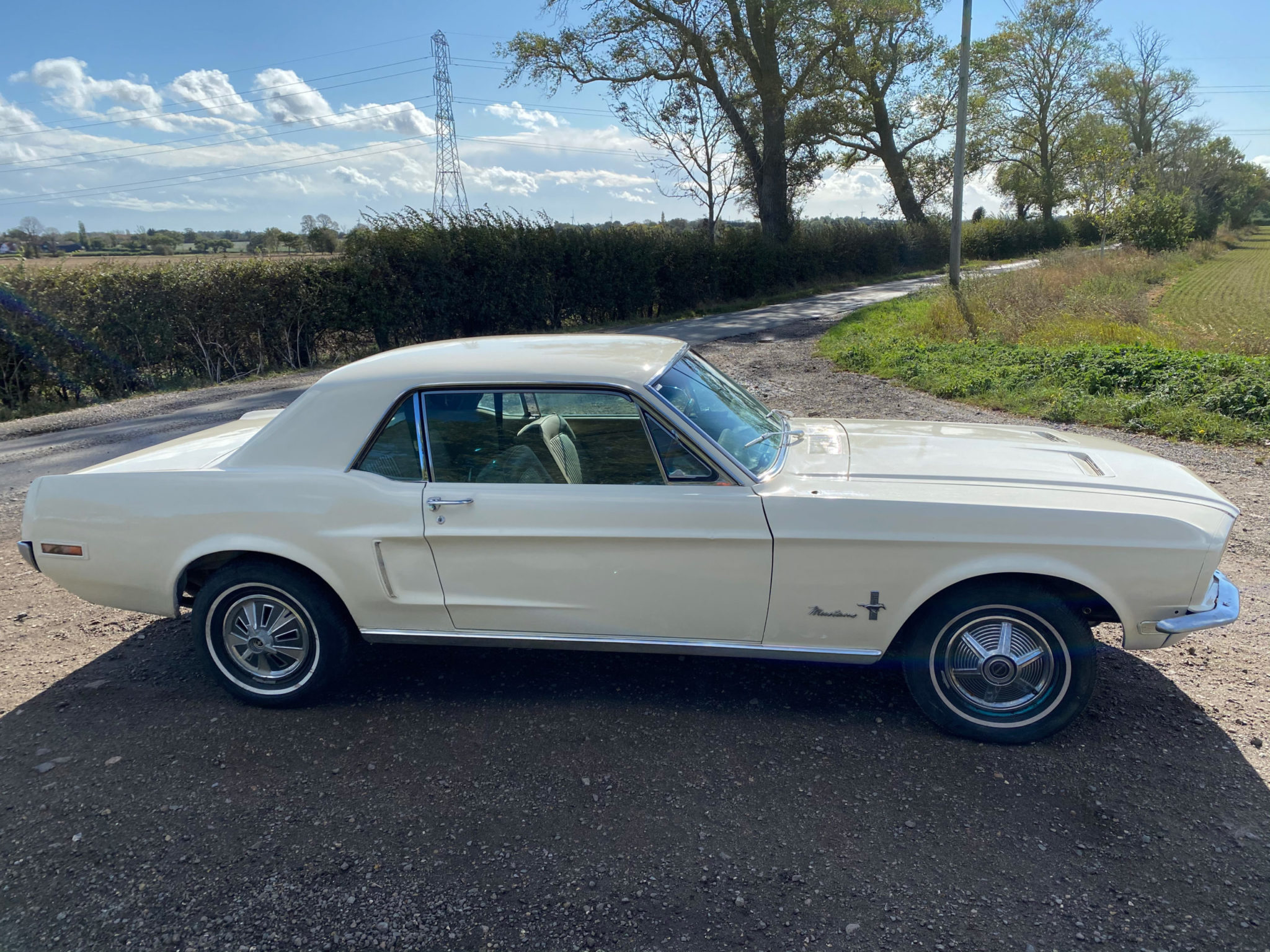 1968 V8 Ford Mustang Coupe Wimbledon White PROJECT - Oakwood Classics