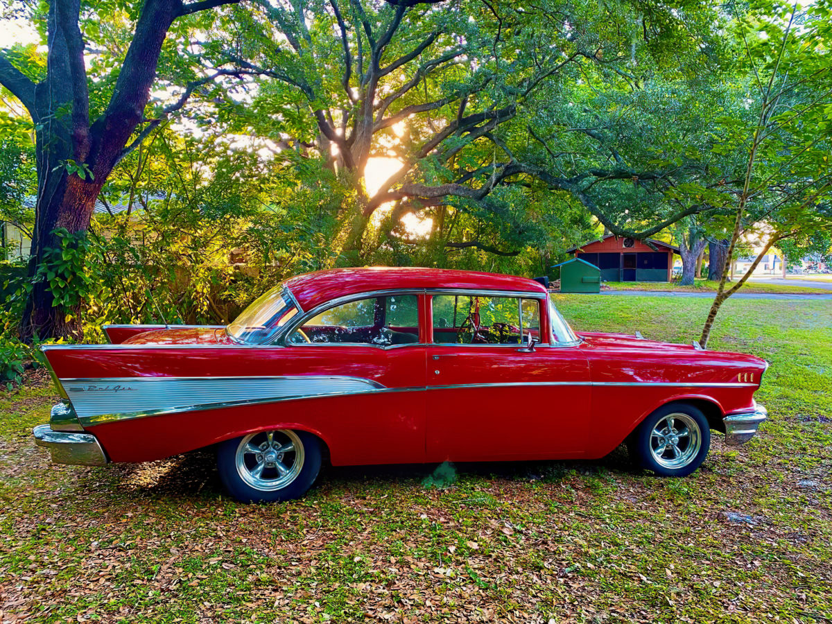 1957 Red Chevrolet Bel Air 2-Door Post - Oakwood Classics